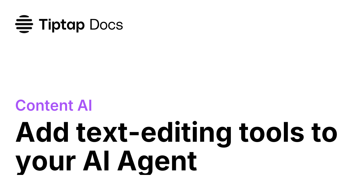 Custom AI agent | Tiptap Content AI