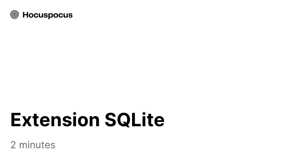 Extension SQLite – Tiptap